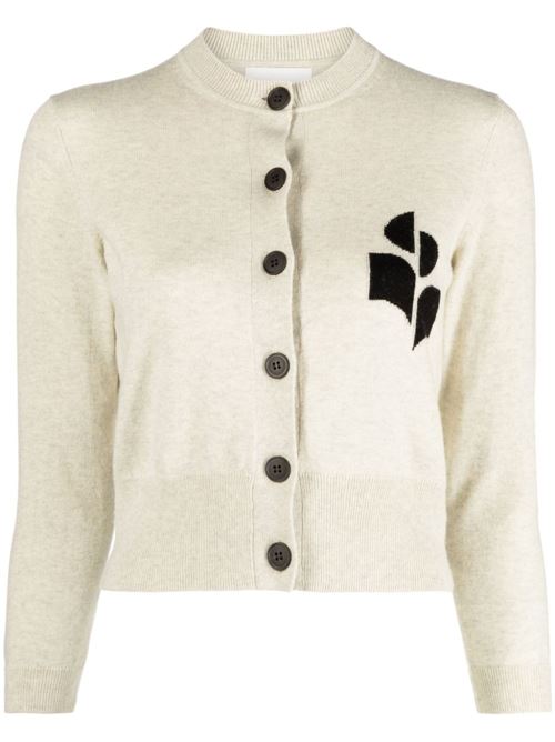 Light grey cotton-wool cardigan MARANT ETOILE | CA0040FAA1X05E02LY